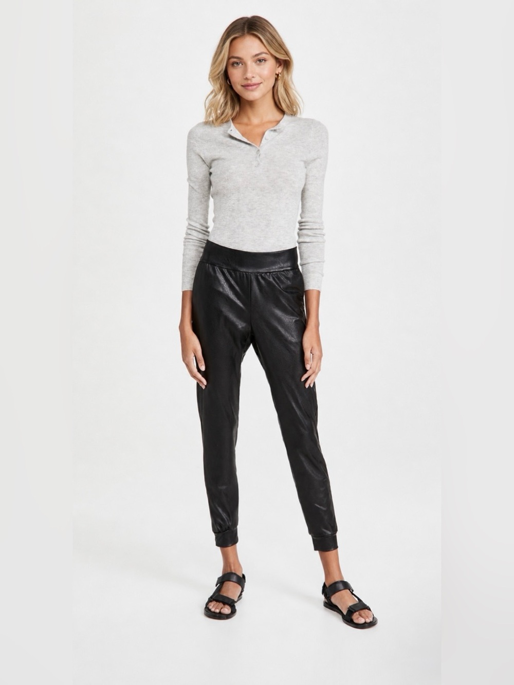 Commando Faux Leather Jogger M Black